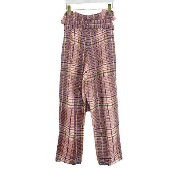 Revole Tularosa Greyson Pant Trousers Plaid Paperbag Pant High Waist Twill Large - Picture 6 of 9